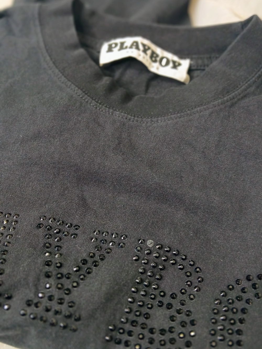 Playboy Black Studded Logo Tee